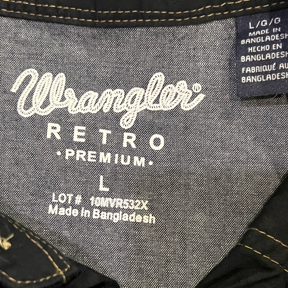 Wrangler Retro Men's Dark Blue Denim Shirt - Western Snap Front - NWOT - Picture 5 of 6